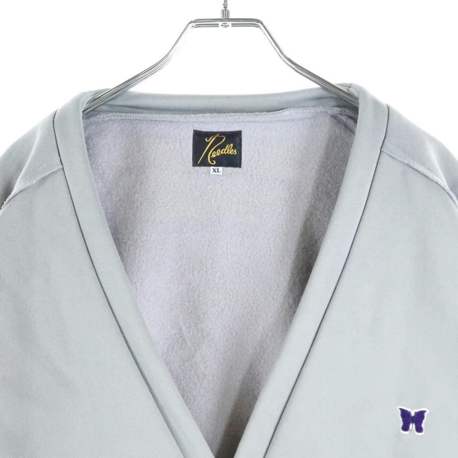 Needles（ニードルス） パピヨン刺繍 中綿 Vネックカーディガン グレー