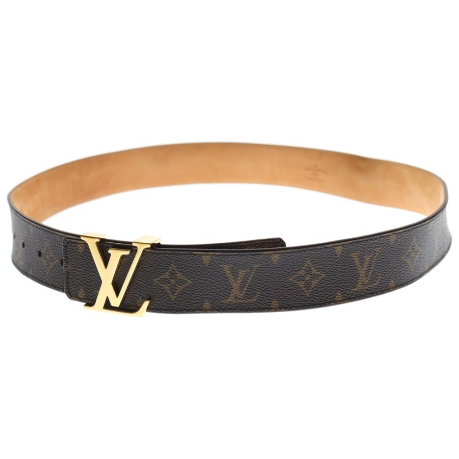 LOUIS VUITTON（ルイ・ヴィトン） モノグラム サンチュール LVイニシャル金具 レザーベルト ブラウン M9608 : BRING ...