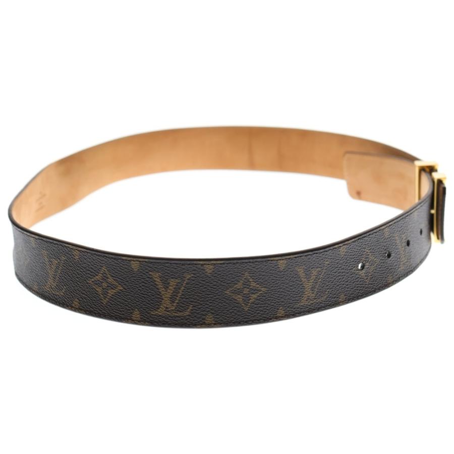 LOUIS VUITTON（ルイ・ヴィトン） モノグラム サンチュール LVイニシャル金具 レザーベルト ブラウン M9608 : BRING ...