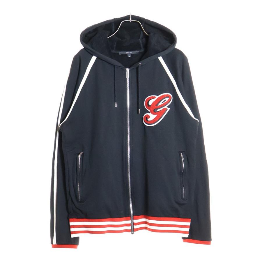 GUCCI（グッチ） フロント刺繍 フーデッドジップアップパーカー