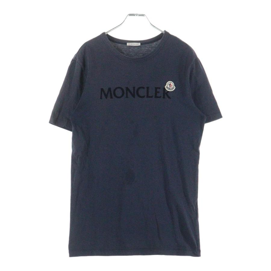 MONCLER（モンクレール） ロゴフロッキープリント クルーネック半袖T