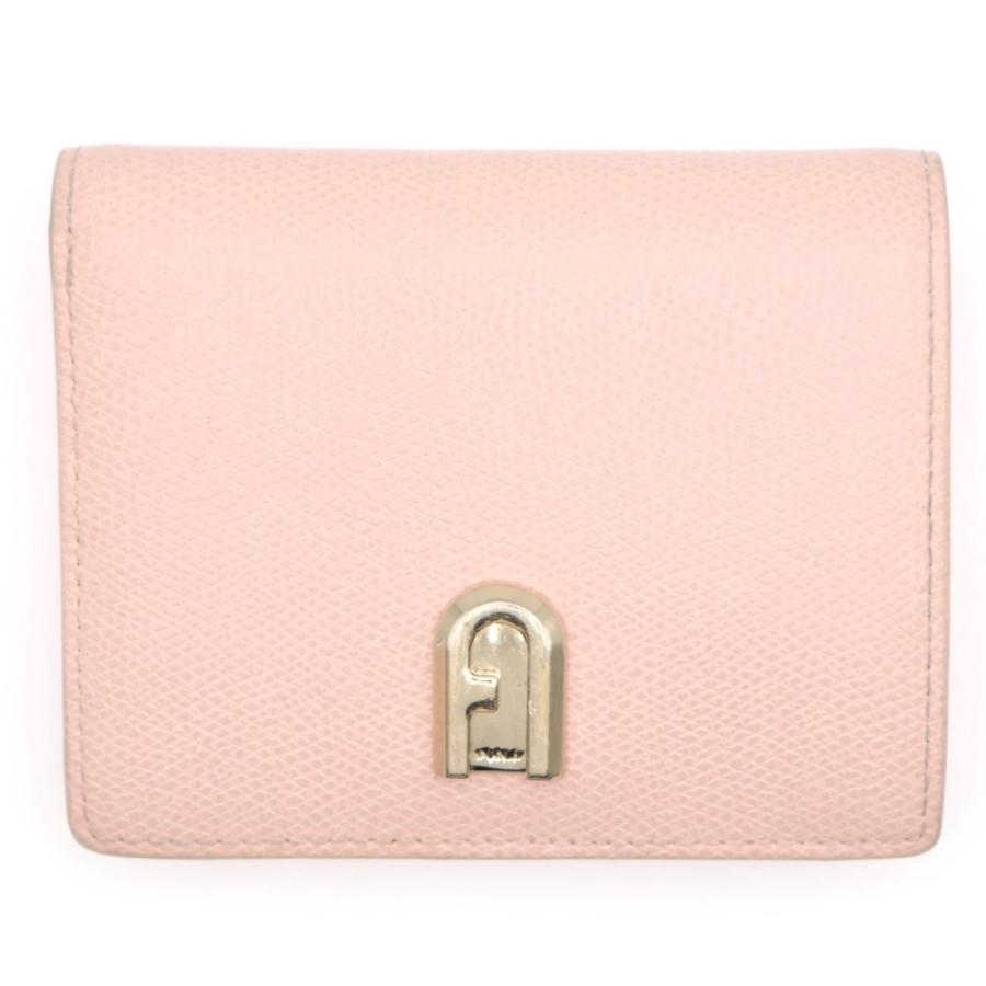 FURLA（フルラ） アーチロゴ レザーコンパクトウォレット 二つ折り財布