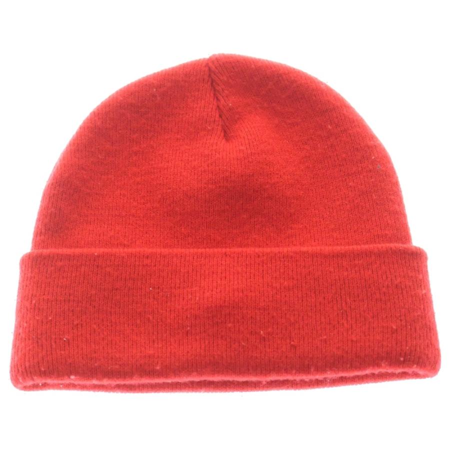 Supreme レッド ニット帽 Supreme（シュプリーム） フロント刺繍 アクリルビーニー ニット帽