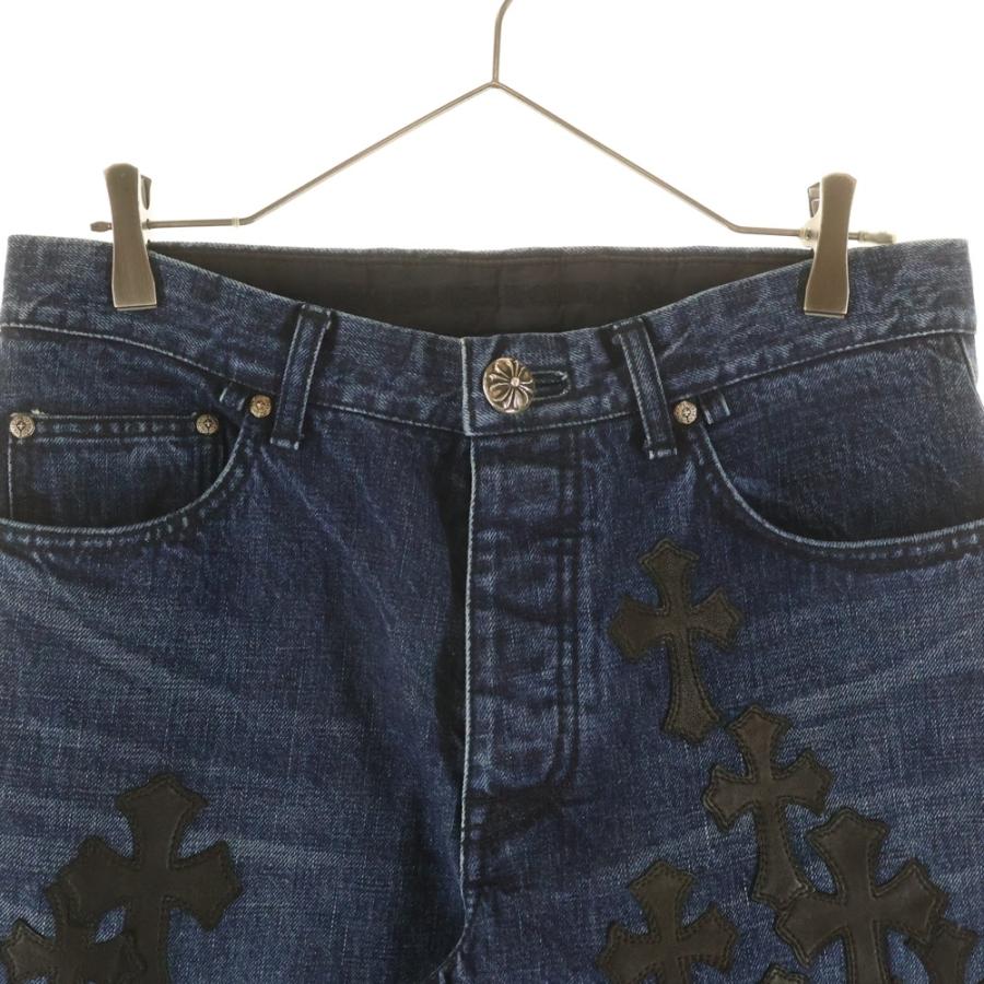 CHROME HEARTS（クロムハーツ） Flare Knee Cross Leather Patch Jeans
