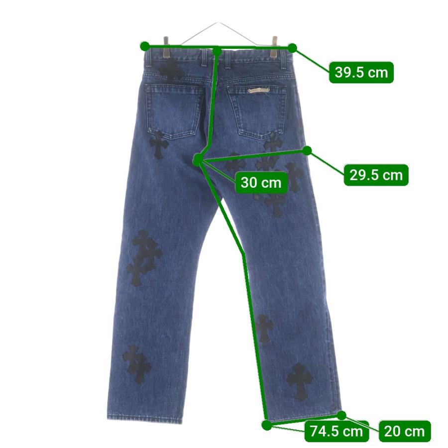 CHROME HEARTS（クロムハーツ） Flare Knee Cross Leather Patch Jeans