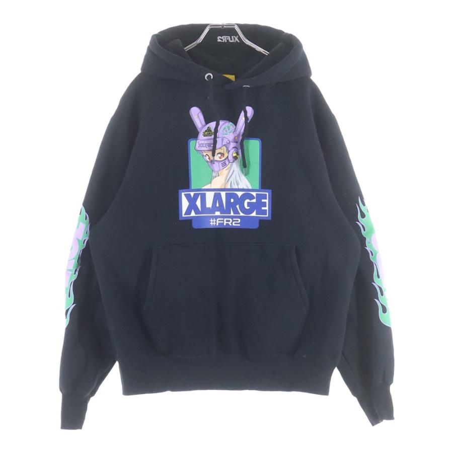 ラ*ア様 FR2ブラック パーカー FR2 エフアールツー パーカー スウェット FxxKING RABBITS SAY CHEESE