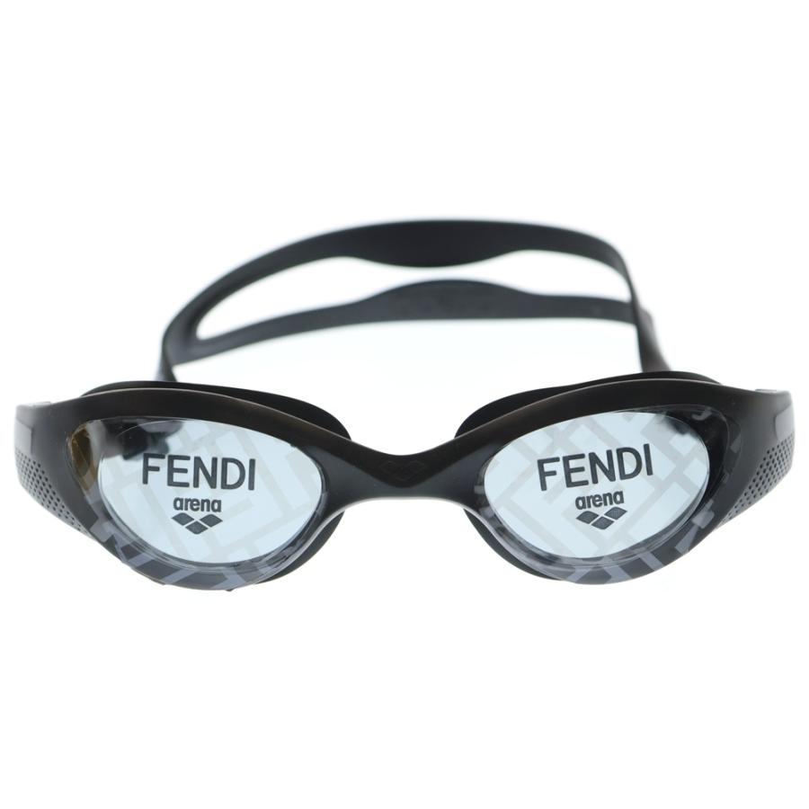 FENDI フェンディ ×ARENA アリーナ ズッカ柄スイムキャップ スイミングゴーグル ブラック/ブラウン FE40044U FENDI（フェンディ） ×ARENA アリーナ ズッカ柄スイムキャップ