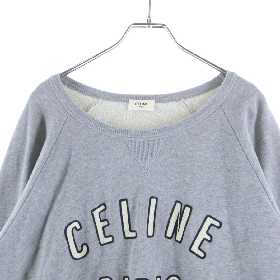 CELINE セリーヌ 23AW フロントロゴ刺繍 クルーネック長袖スウェット 