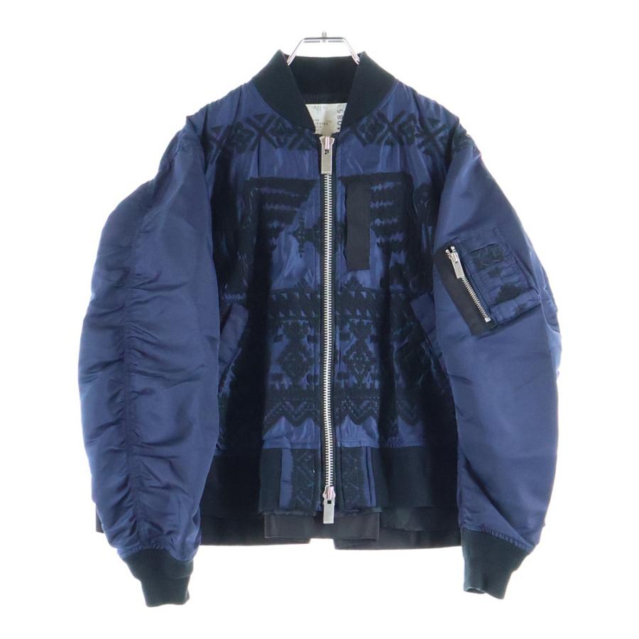 sacai（サカイ） 18SS 刺繍総柄 ジップアップ ジャケット ブラック
