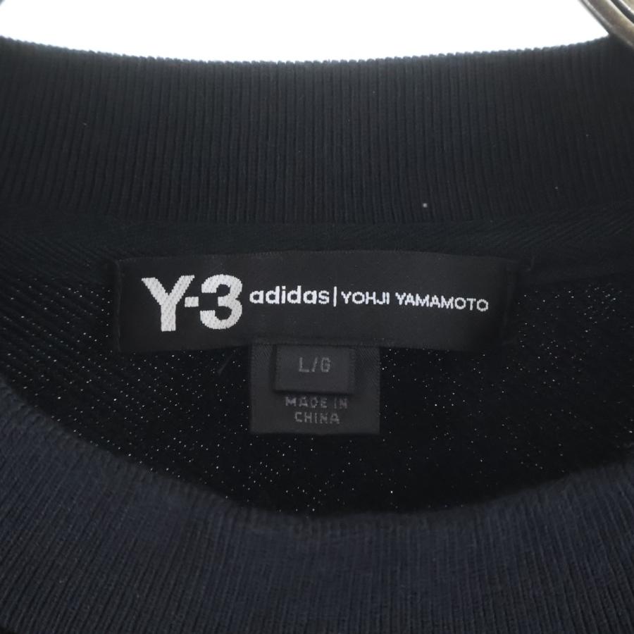 Y-3 ワイスリー スタックド ロゴ クルーネック 長袖スウェットトレーナー カットソー ブラック FJ0432 Y-3 ワイスリー スタックド ロゴ クルーネック 長袖スウェット