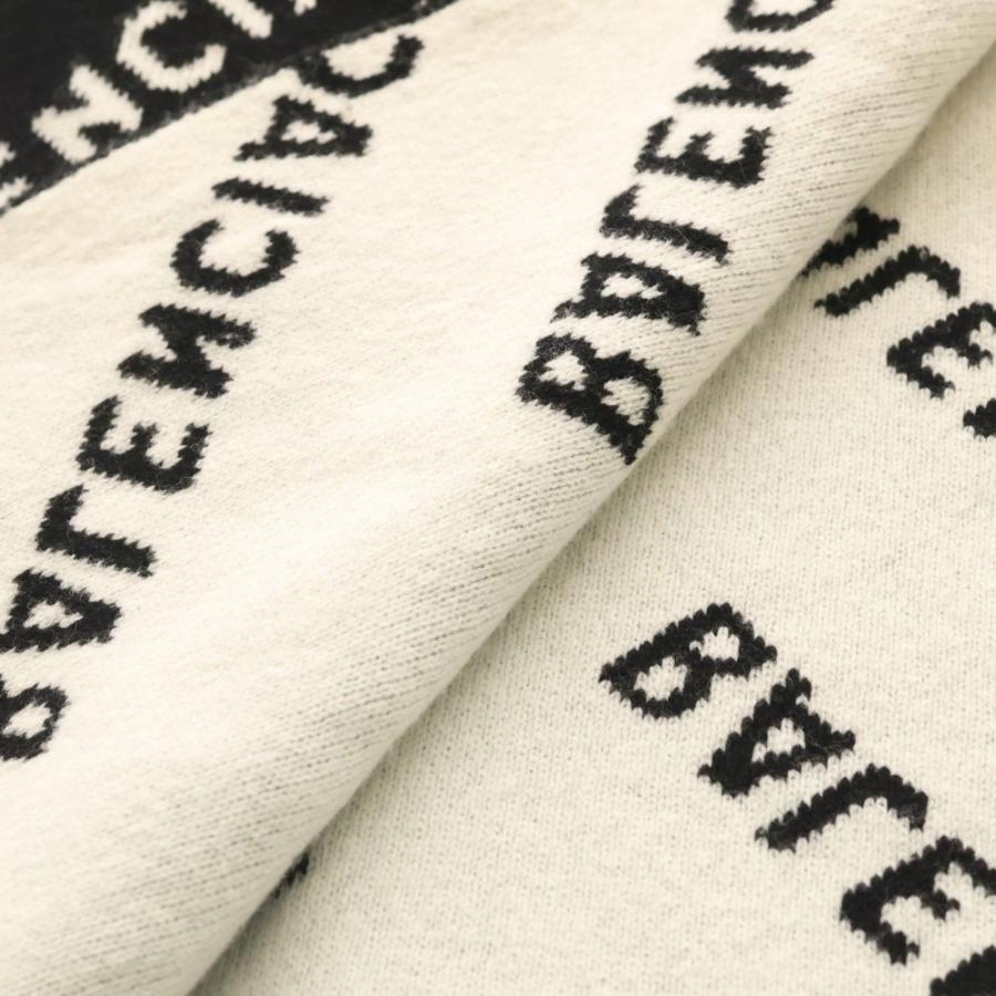 BALENCIAGA（バレンシアガ） 総柄ロゴ リバーシブルマフラー ブラック 