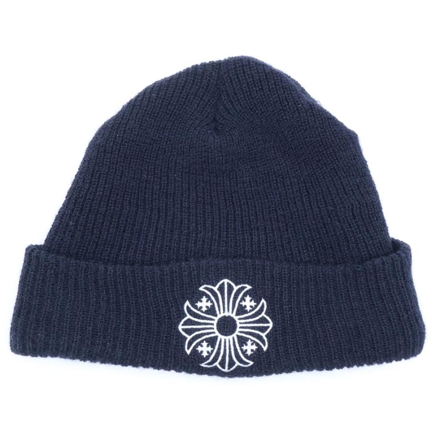 【明日正午まで】CHROME HEARTS新品 ロゴ刺繍 ニットキャップ ＋CHROME HEARTS＋ CH ロゴ パッチ ニット帽 ビーニー ブラック