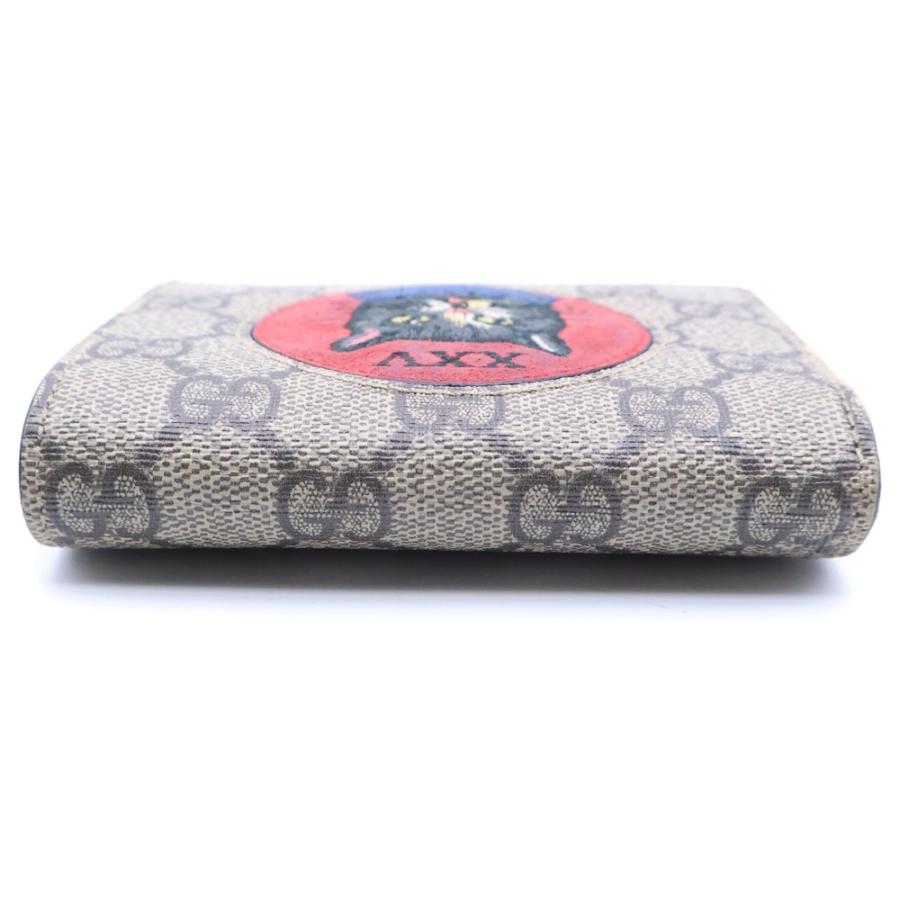 本物 グッチ GUCCI ミスティックキャット GGスプリーム 折財布 コンパクトウォレット ベージュ 499380 財布 ウォレット 中古 本物 グッチ GUCCI ミスティックキャット GGスプリーム 折財布
