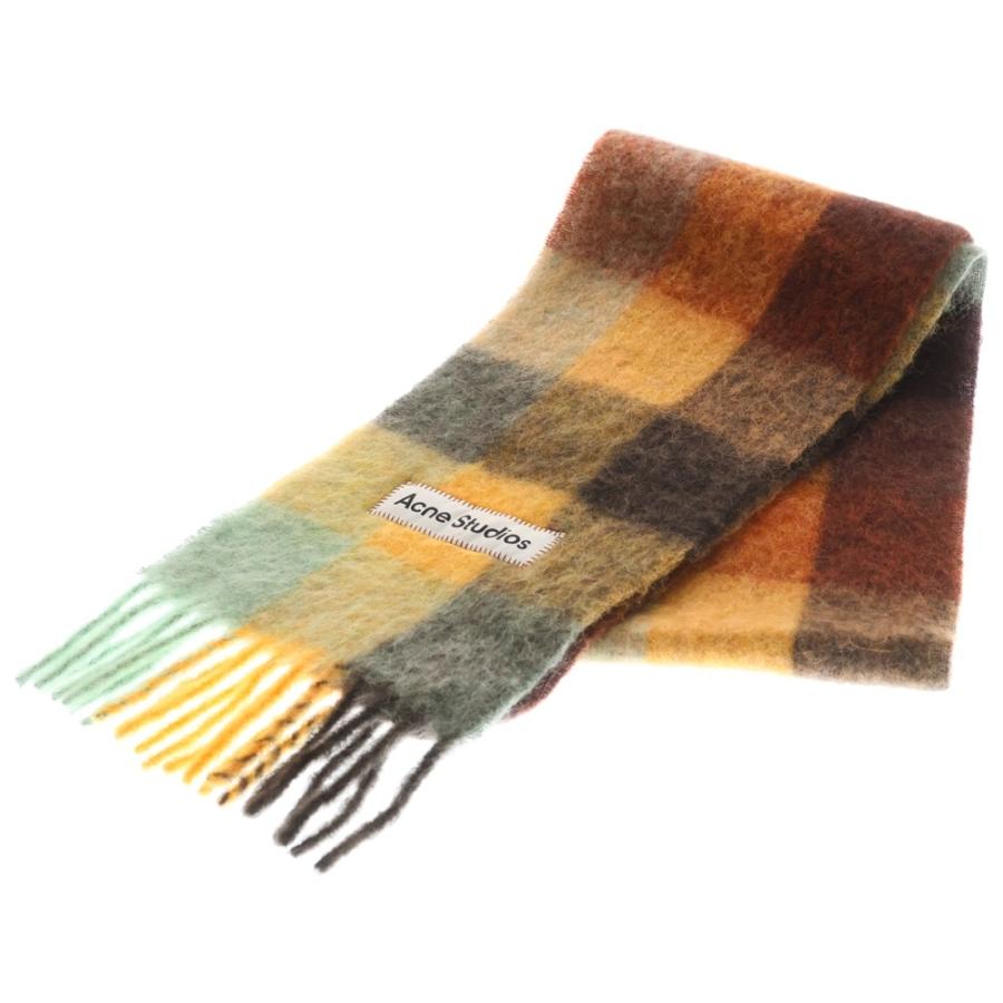 Acne Studios アクネ ストゥディオズ モヘアチェック フリンジスカーフ マルチカラー FN-UX-SCAR000115 Acne Studios（アクネ ストゥディオズ） アクネ ストゥディオズ モヘア