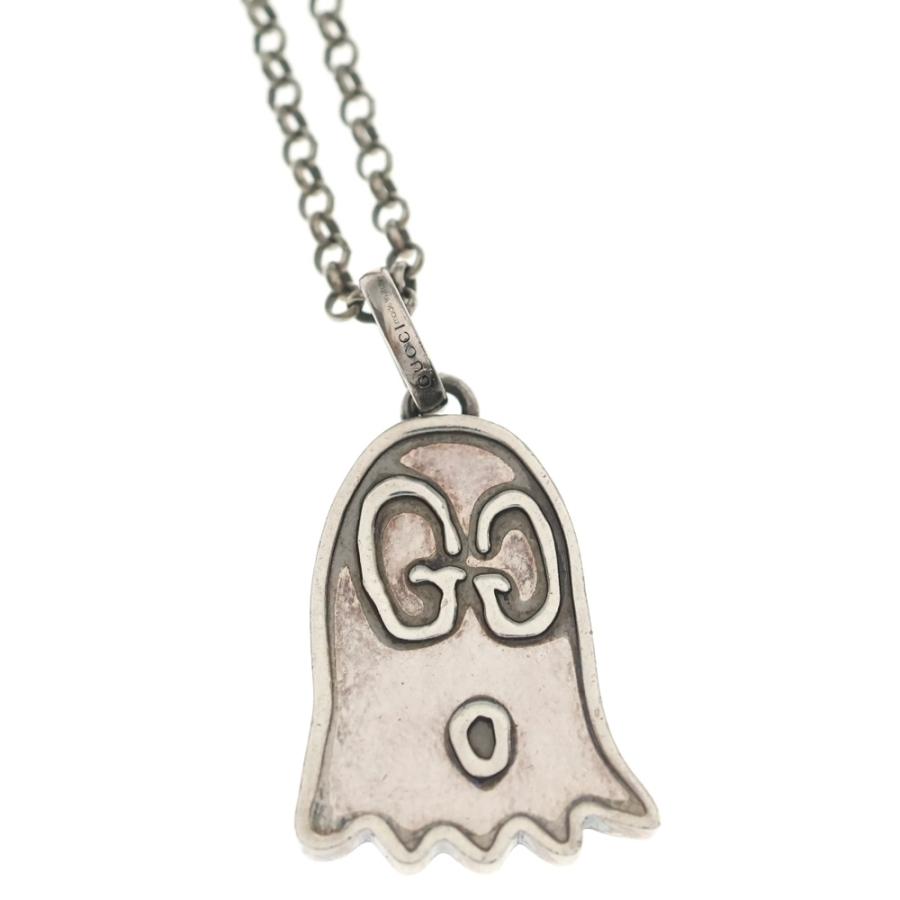 GUCCI（グッチ） GGロゴ 総柄 ゴースト チェーンネックレス シルバー