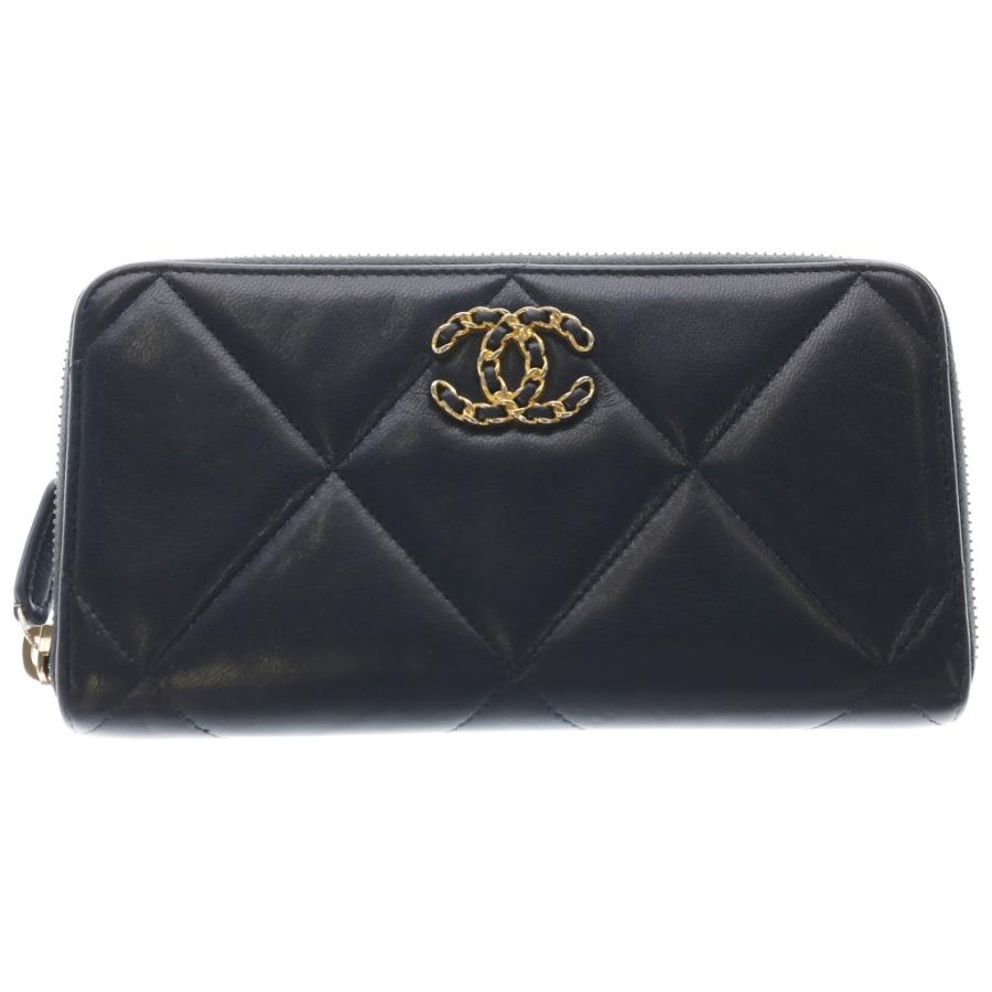 CHANEL（シャネル） ココマーク ラムスキン ラウンドファスナー ロング