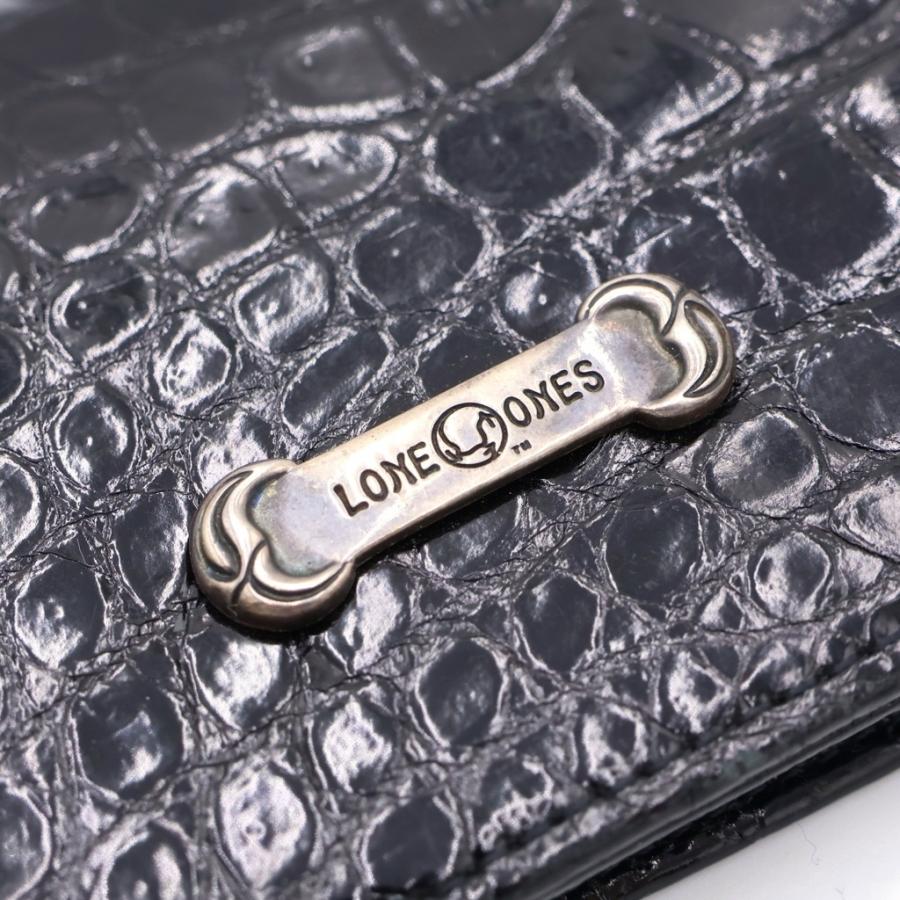 LONE ONES（ロンワンズ） ロゴプレート クロコ型押し 名刺入れ