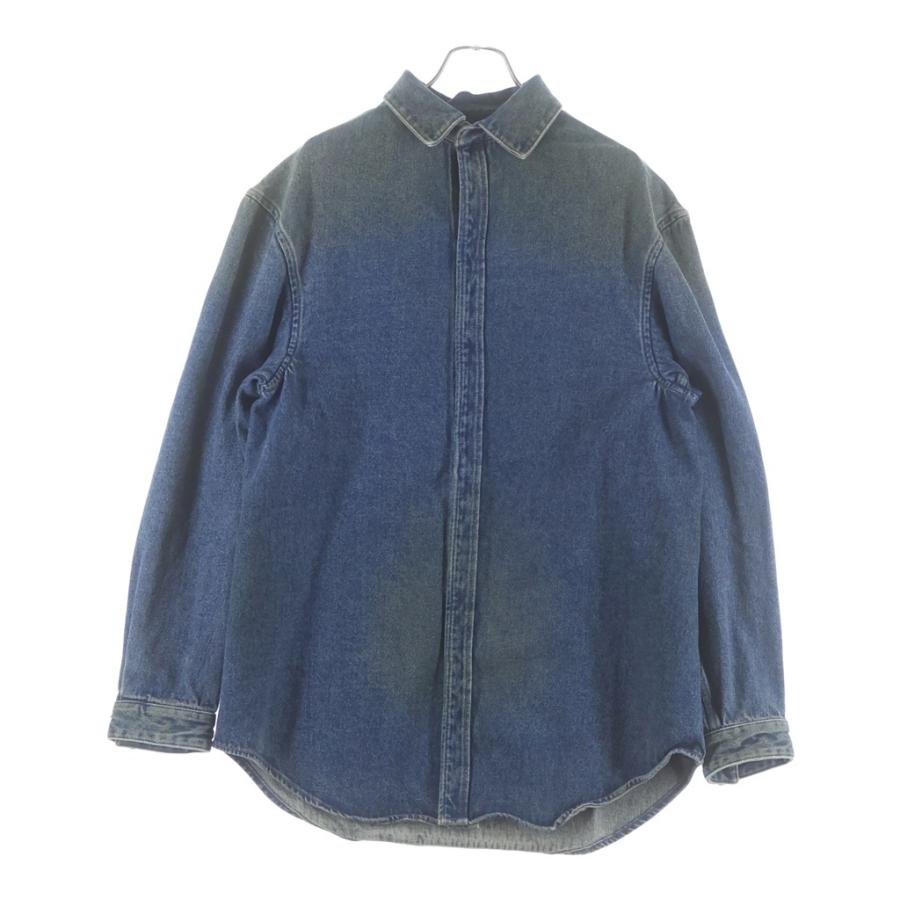 BALENCIAGA バレンシアガ ヴィンテージ加工 オーバーサイズ長袖デニムシャツ インディゴ 583232 TDW15 BALENCIAGA（バレンシアガ） ヴィンテージ加工 オーバーサイズ長袖