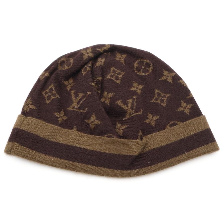 LOUIS VUITTON ブラウンニット帽 LOUIS VUITTON（ルイ・ヴィトン） モノグラム カシミヤ混 ニット帽