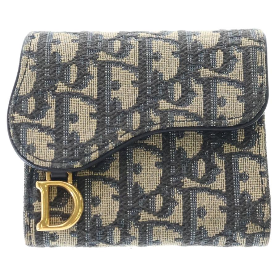 DIOR ディオール Saddle Lotus サドル ロータス オブリーク柄 三つ折り
