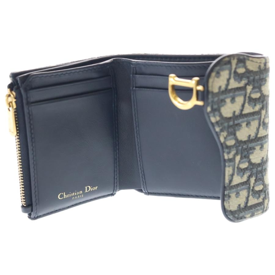 【Dior】サドルロータスウォレット 三つ折り財布 DIOR ディオール Saddle Lotus サドル ロータス オブリーク柄 三つ折り
