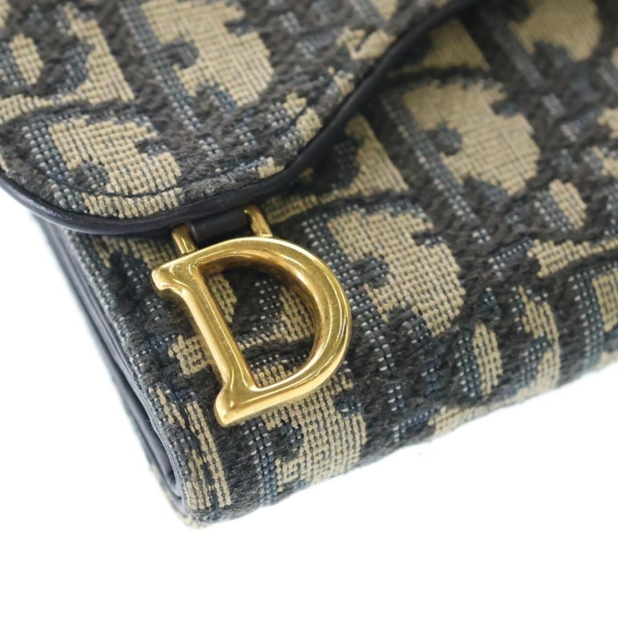 DIOR ディオール Saddle Lotus サドル ロータス オブリーク柄 三つ折り