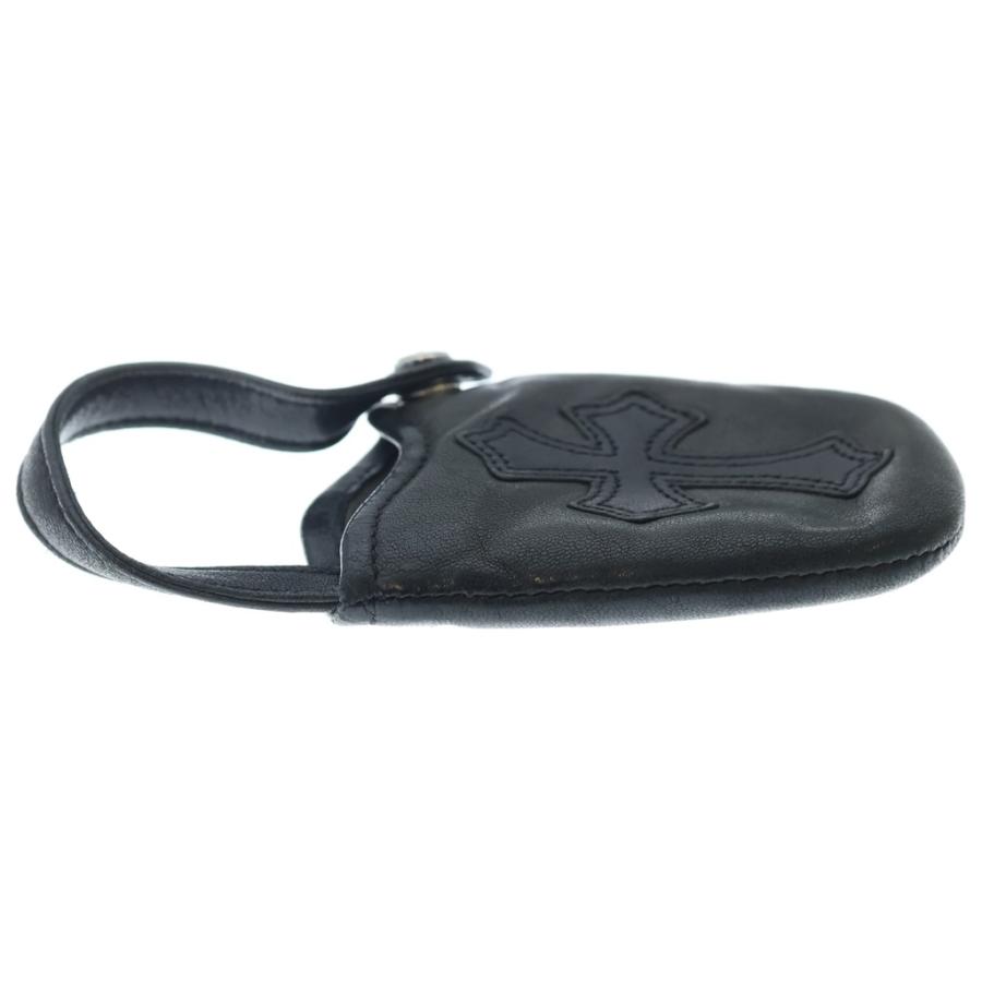 CHROME HEARTS クロムハーツ PHONE POUCH V1 クロスパッチ レザー携帯ケース ブラック CHROME HEARTS（クロムハーツ） PHONE POUCH V1 クロスパッチ レザー