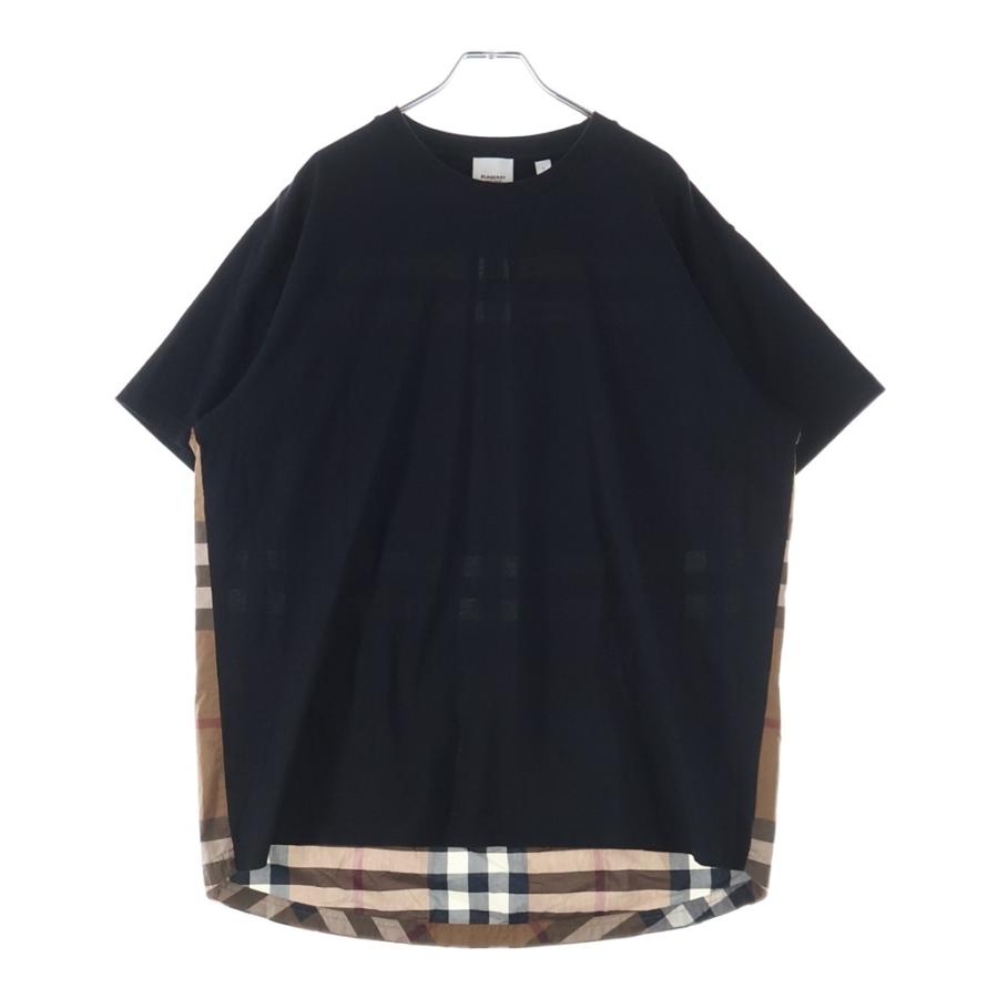 Burberry London 肩ボタン ノバチェック ウールニット 黒 M バーバリー
