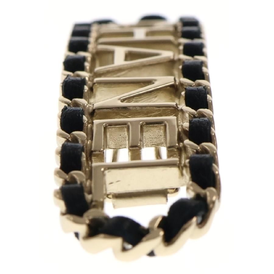 CHANEL シャネル ロゴ バレッタ ヘアピン ブラック×ゴールド GP