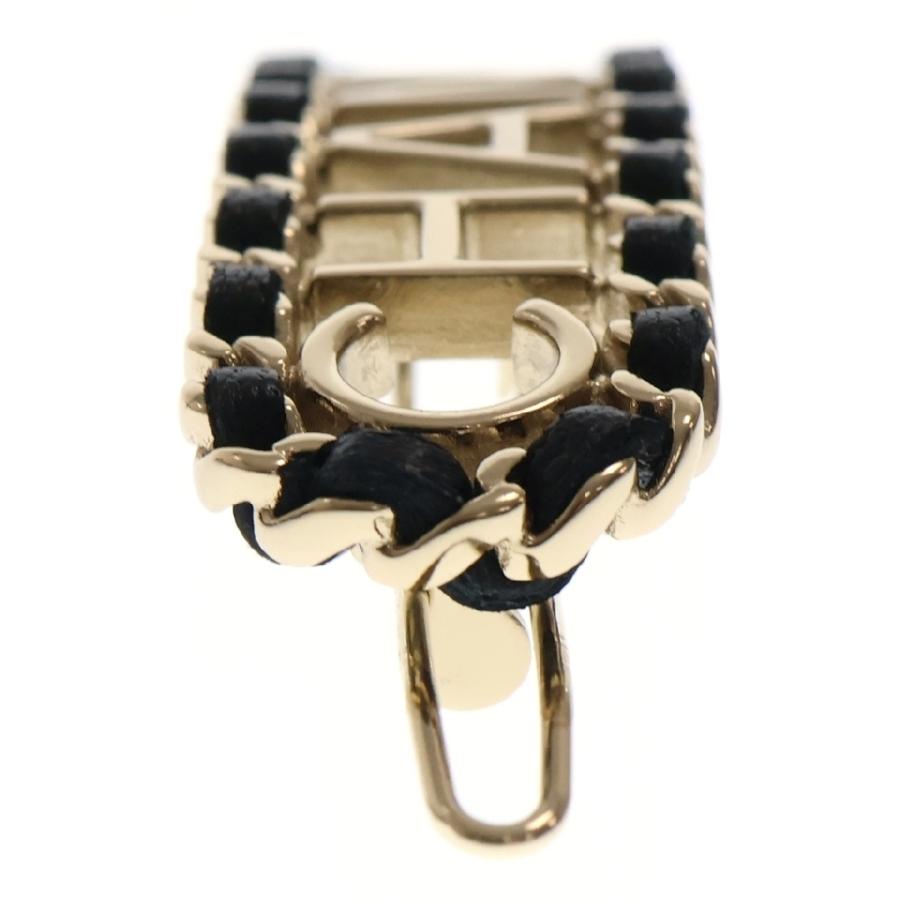 CHANEL シャネル ロゴ バレッタ ヘアピン ブラック×ゴールド GP