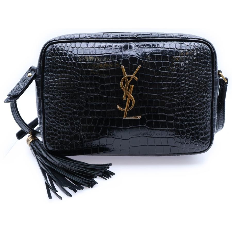 SAINT LAURENT PARIS サンローランパリ ルー 型押しクロコ フリンジ