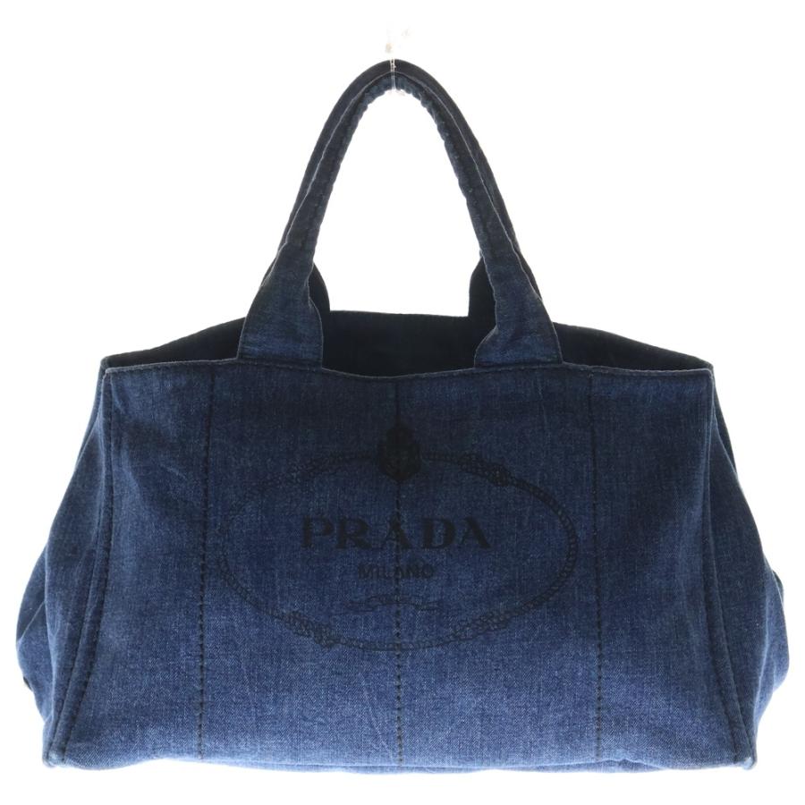 PRADA（プラダ） カナパ デニム トートバッグ ラージ ハンドバッグ