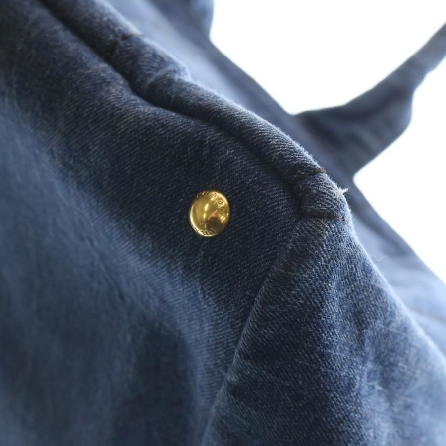 PRADA（プラダ） カナパ デニム トートバッグ ラージ ハンドバッグ