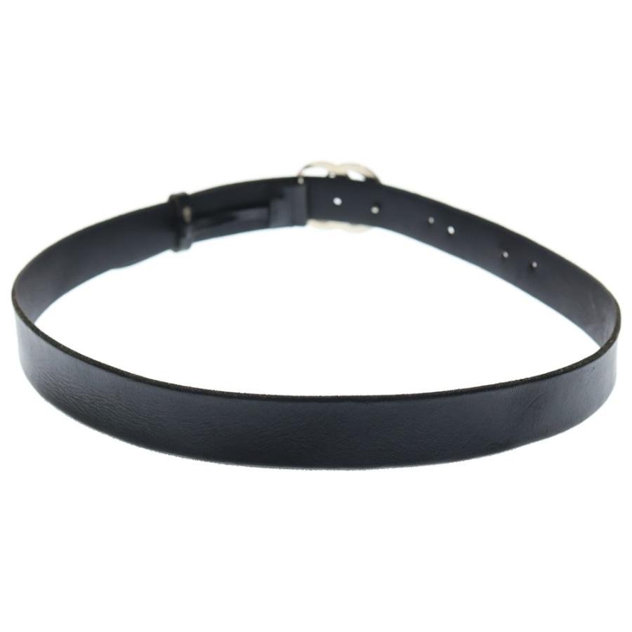 GUCCI（グッチ） GGマーモント レザーベルト ブラック 414516 シルバー
