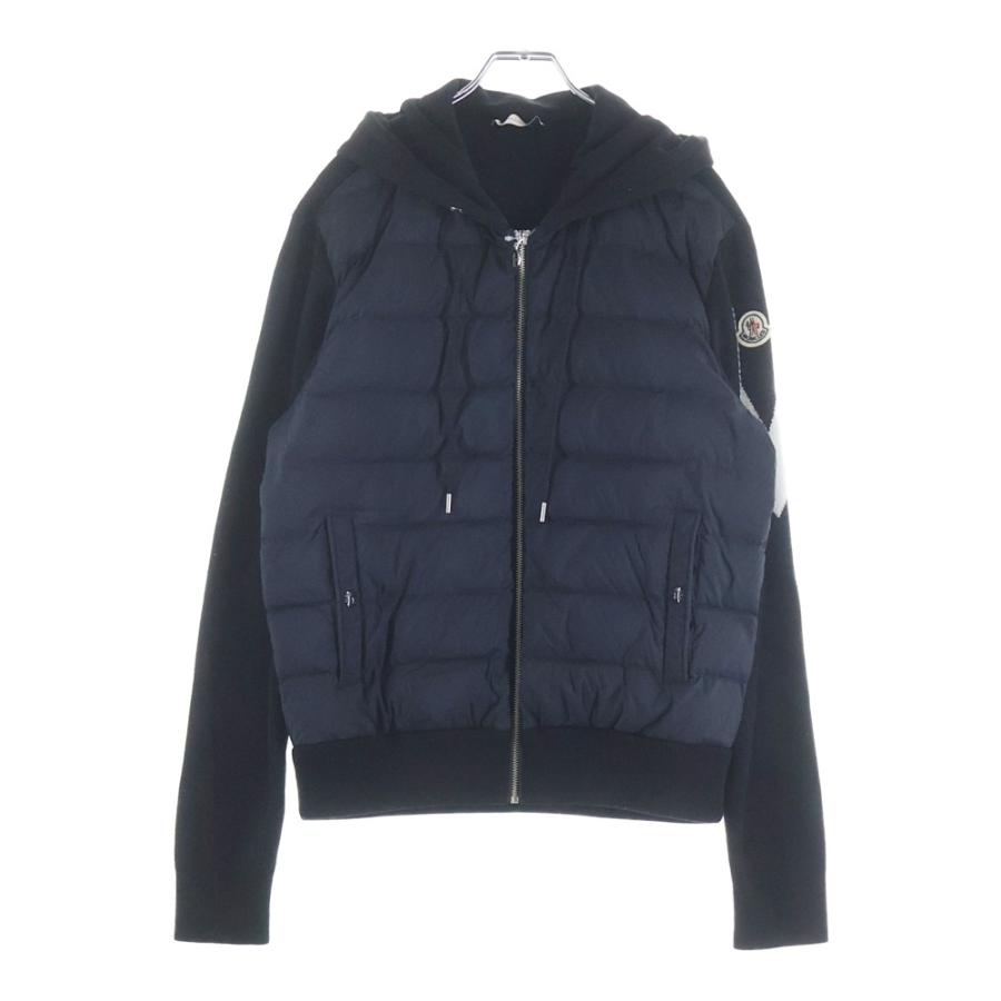 MONCLER（モンクレール） アームロゴ ニット切替 フーデッドダウン