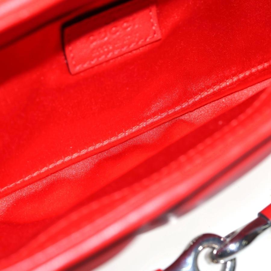 GUCCI（グッチ） ホースビット チェーンショルダーバッグ レッド