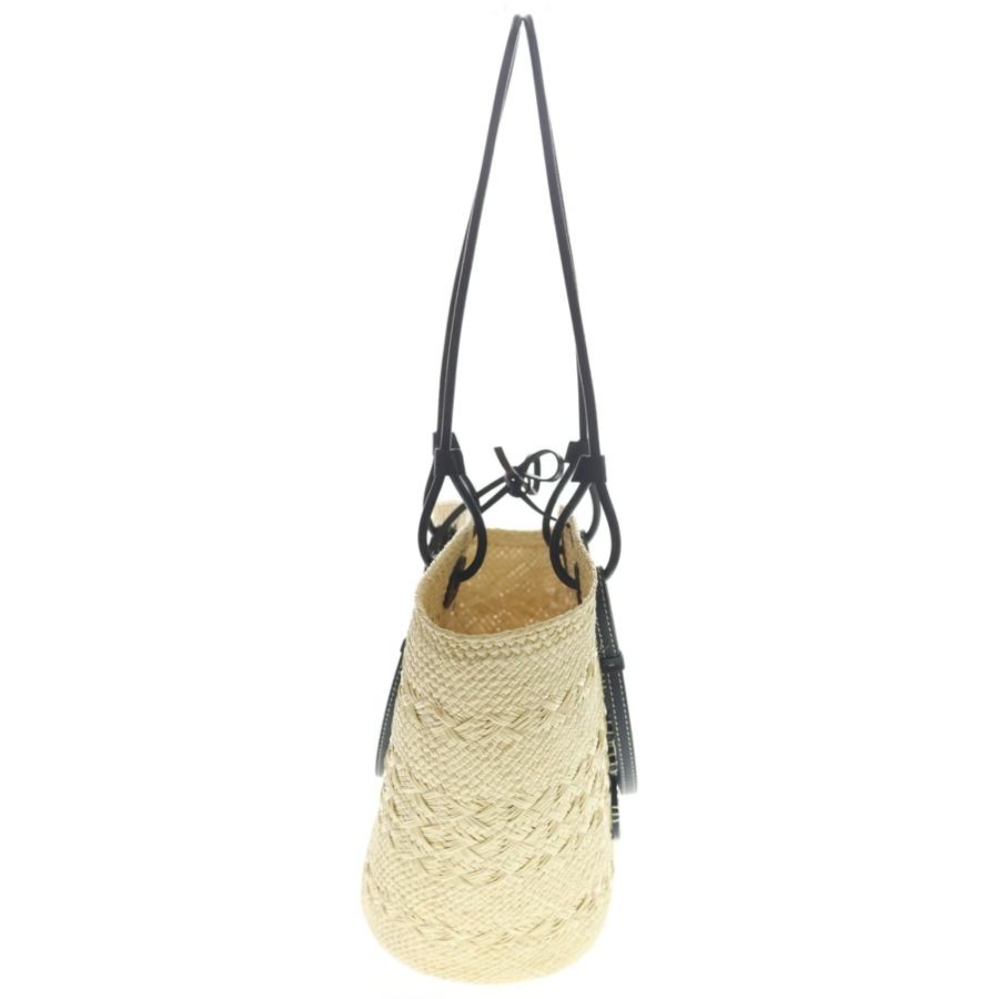 LOEWE（ロエベ） アナグラム かごバッグ ベージュ×ブラック ラフィア