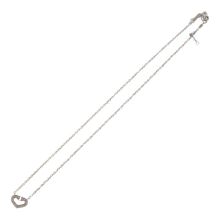 Cartier カルティエ Cハート パヴェ ダイヤ ネックレス 750 K18 WG 