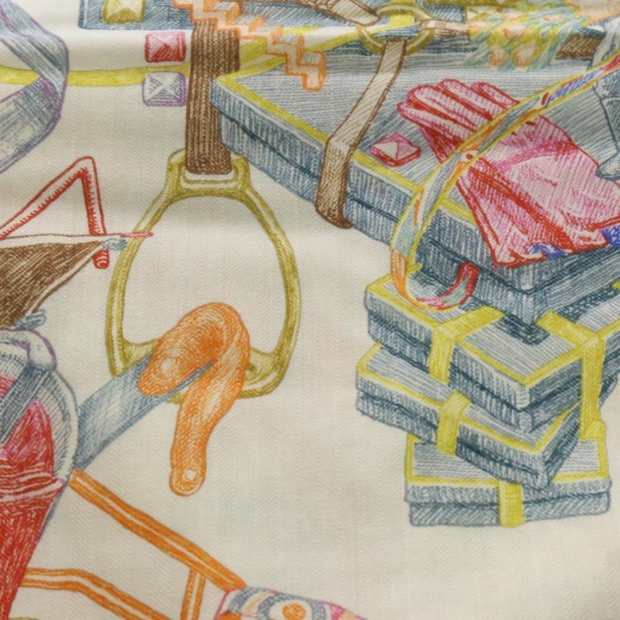 HERMES（エルメス） カレジェアン エルメスの世界 スカーフ ホワイト
