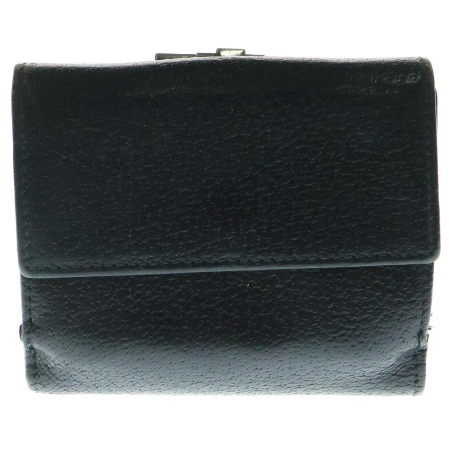 【美品】GUCCI グッチ 二つ折り財布 レザー 本革 ブラック クリップ GUCCI（グッチ） Gクリップ レザーコンパクトウォレット 二つ折り財布