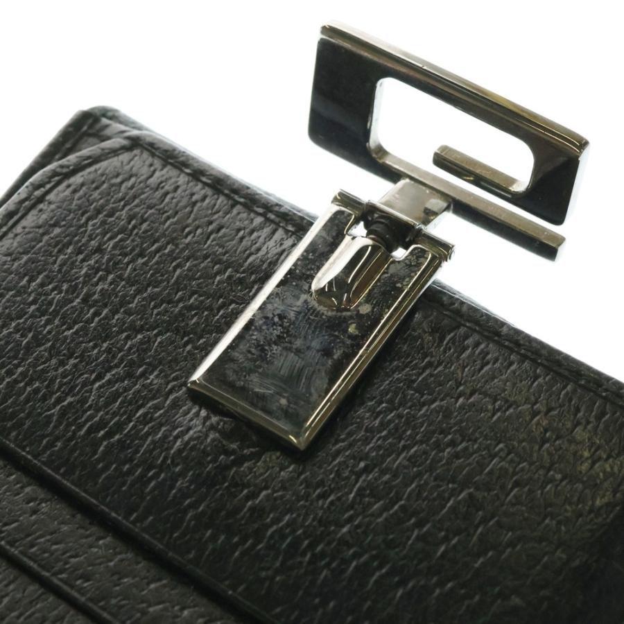 【美品】GUCCI グッチ 二つ折り財布 レザー 本革 ブラック クリップ GUCCI（グッチ） Gクリップ レザーコンパクトウォレット 二つ折り財布