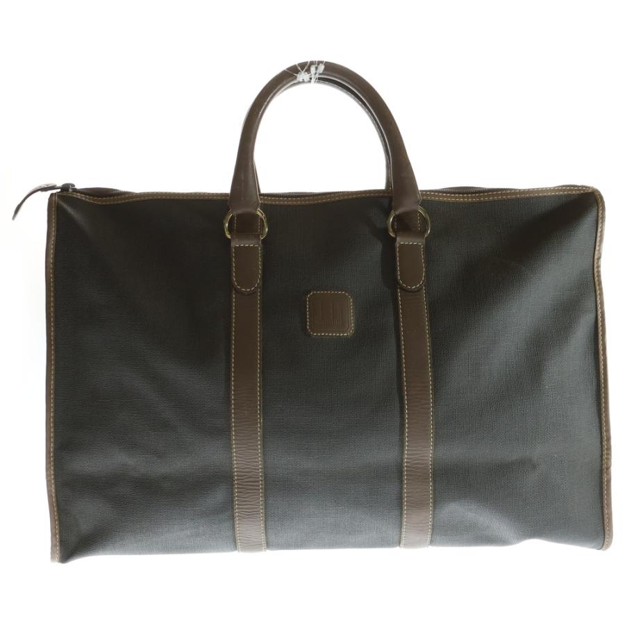 dunhill（ダンヒル） ワッペンロゴ PVC レザー ハンド ボストンバッグ