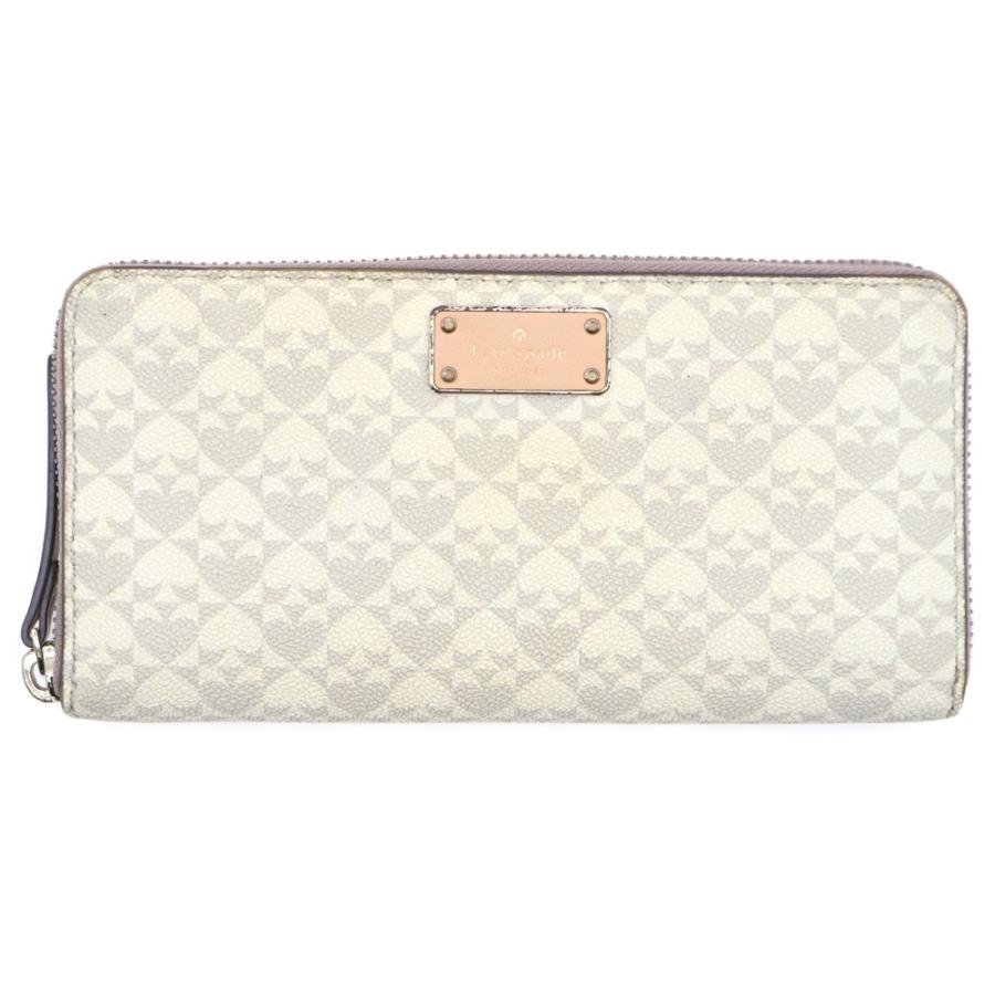 Kate Spade ケイトスペード スペード総柄ロゴ ラウンドファスナー 