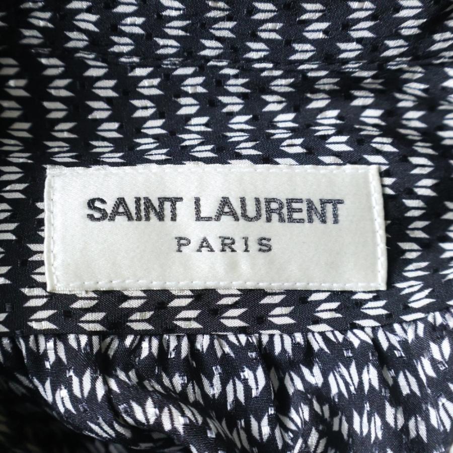 SAINT LAURENT PARIS サンローランパリ タイ付き 総柄プリント シルク