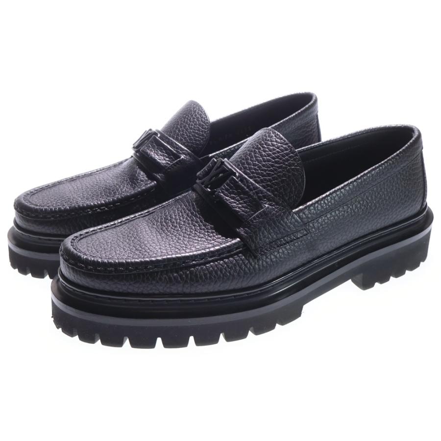 LOUIS VUITTON ルイヴィトン ローファー ロゴプレート付 ブラック LOUIS VUITTON（ルイ・ヴィトン） メジャー LVロゴプレート レザー