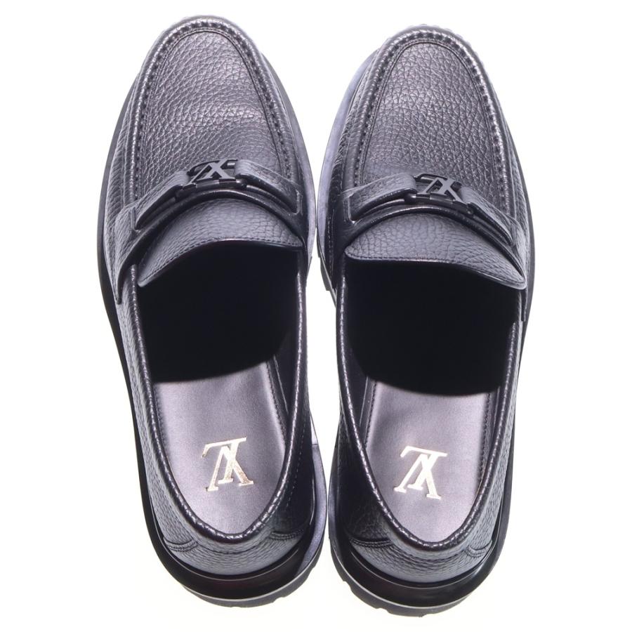 LOUIS VUITTON ルイヴィトン ローファー ロゴプレート付 ブラック LOUIS VUITTON（ルイ・ヴィトン） メジャー LVロゴプレート レザー