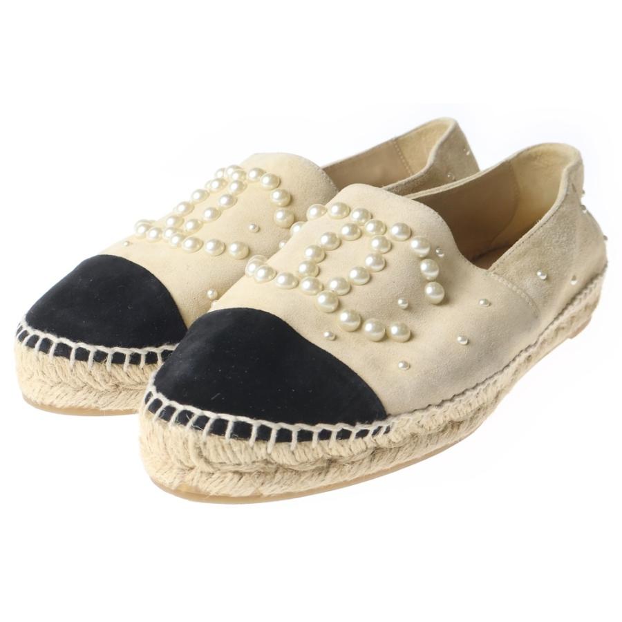 CHANEL（シャネル） ESPADRILLES パールCOCO装飾 エスパドリーユ 