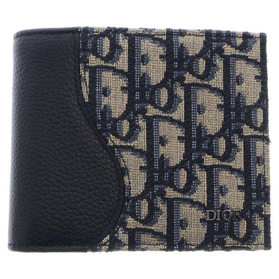 Dior 二つ折り財布 ネイビー キャンバス