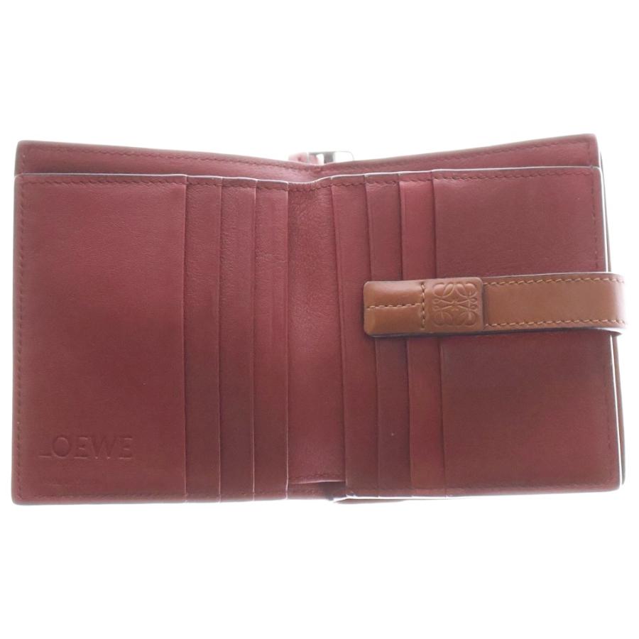 LOEWE ロエベ アナグラム レザー 二つ折り財布 ダークブラウン LOEWE ロエベ アナグラム 二つ折り財布 コンパクトウォレット