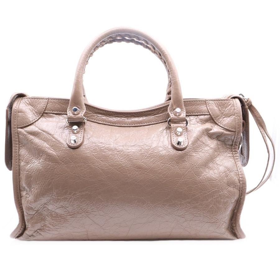 BALENCIAGA バレンシアガ ル シティ ハンドバッグ ベージュ シルバー 
